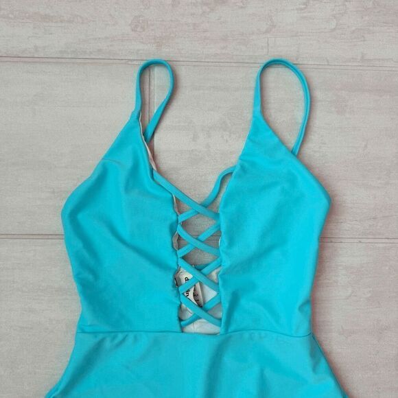 Dippin' Daisy's Bliss One Piece Bathing Suit Crisscross Style Plunging Neckline - Picture 6 of 7